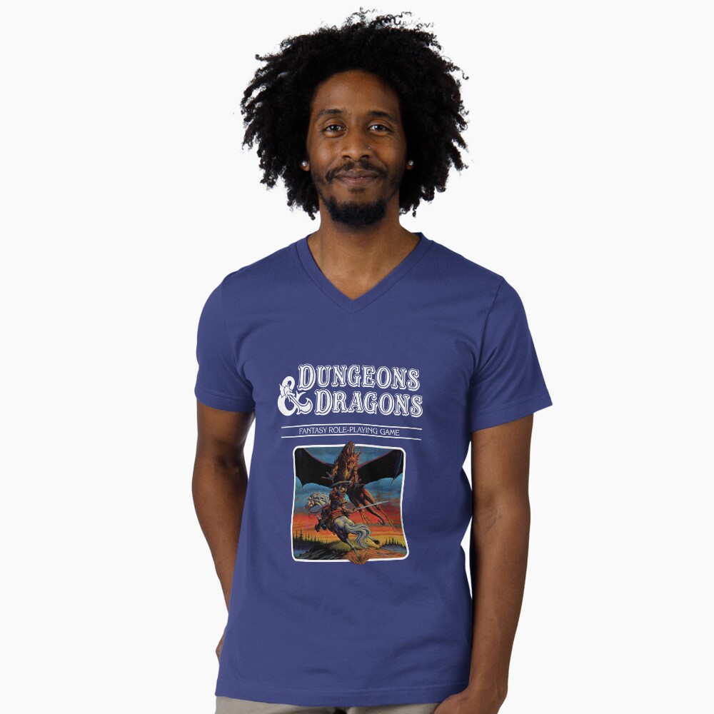 Vista previa del artículo con la obra «Camiseta de cuello en V», diseñado y vendido por Devon Designs.