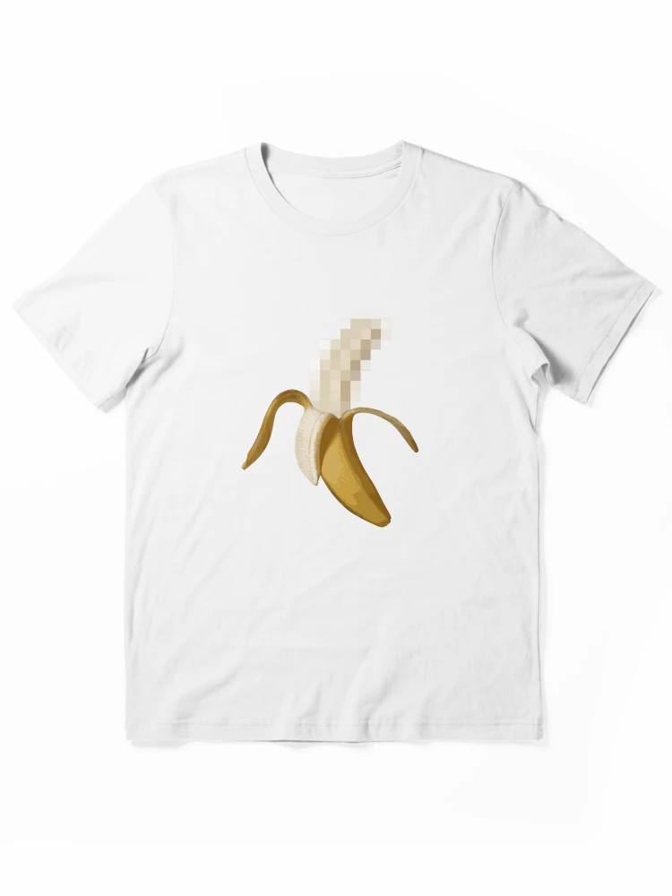 Imagen 1 de 7, Camiseta esencial con la obra Plátano pelado censurado y sucio, diseñada y vendida por TheShirtYurt.
