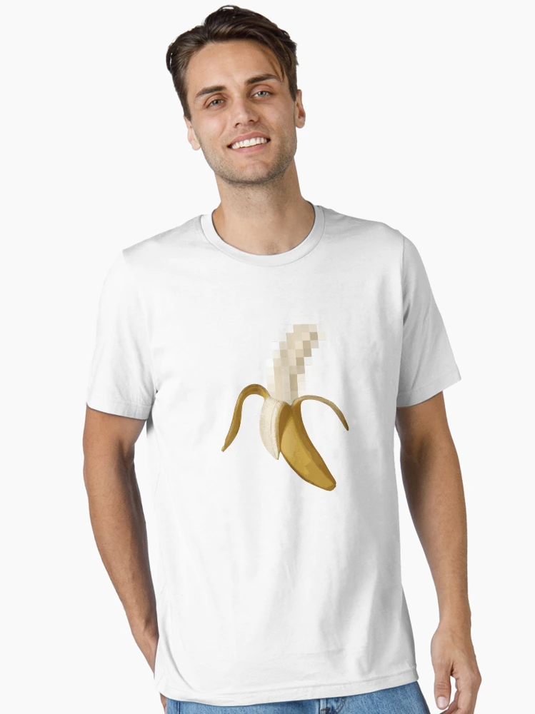 Imagen 2 de 7, Camiseta esencial con la obra Plátano pelado censurado y sucio, diseñada y vendida por TheShirtYurt.