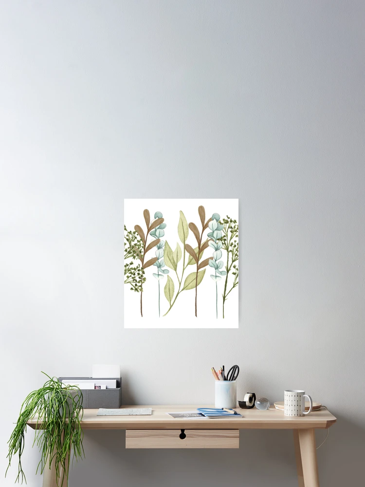 Thumbnail 2 of 3, Poster, Soft leaves pattern designed and sold by Levated.