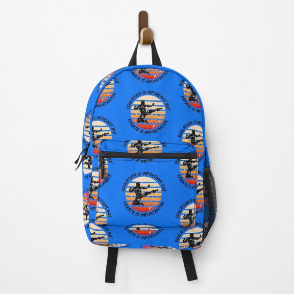 Item preview, Education Is Important But Karate Is Importanter Grunge Retro Sunset In Blue designed and sold by LuckyKermit.