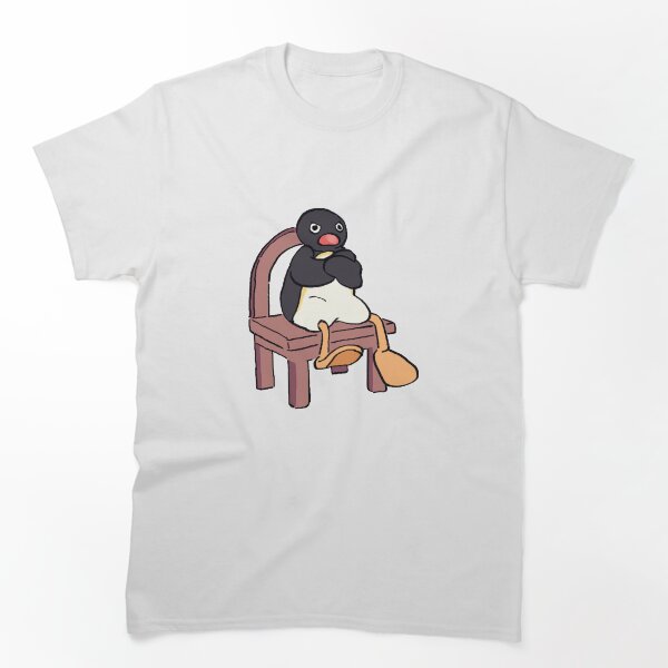 Aperçu de l'œuvre Je dessine un pingouin boudeur sur une chaise meme créée et vendue par RansRoom.