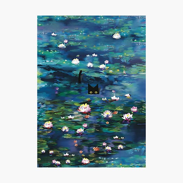 Item preview, Nenúfares de Claude Monet | Estampados de gatos de Monet Waterlily designed and sold by Artone369.