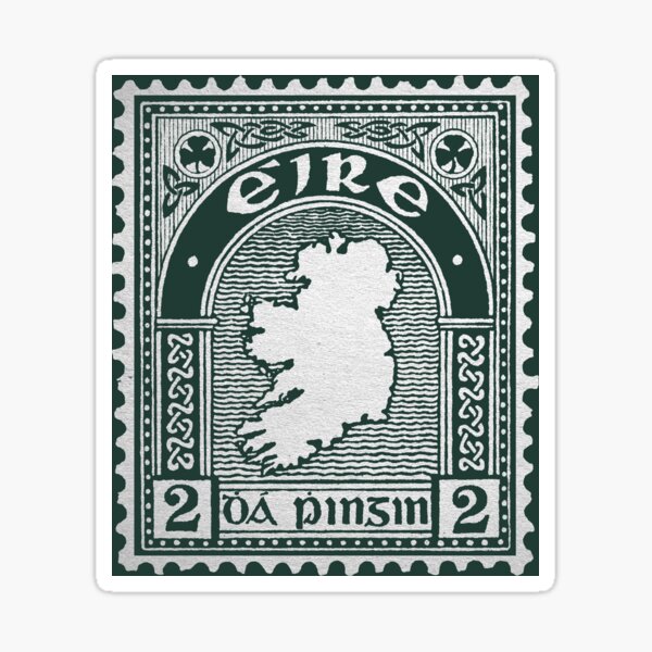 Aperçu de l'œuvre timbre-poste irlandais vintage Eire Dhá Phingin 2p créée et vendue par gobantsaoir.