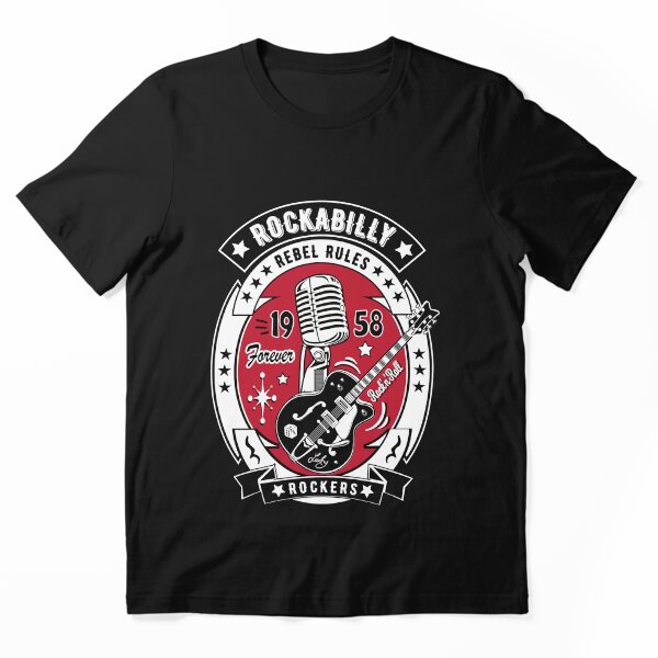 Aperçu de l'œuvre Rock classique Rockabilly des années 50 Musique 1958 Rock and Roll Vintage Rocker Années 60 Guitare des années 70 créée et vendue par bijaldemeatrice.