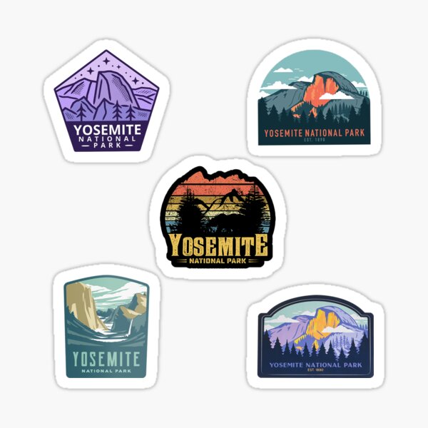 Aperçu de l'œuvre Pack de 5 autocollants du parc national de Yosemite ! créée et vendue par Ibrahim Aslanoglu.