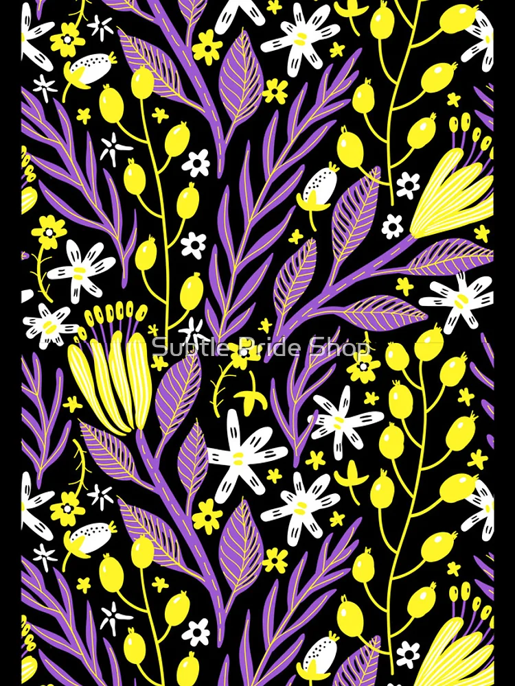 Thumbnail 4 of 4, iPhone Case, Plants Background Non-binary. Nonbinary Pride designed and sold by Subtle Pride Shop.