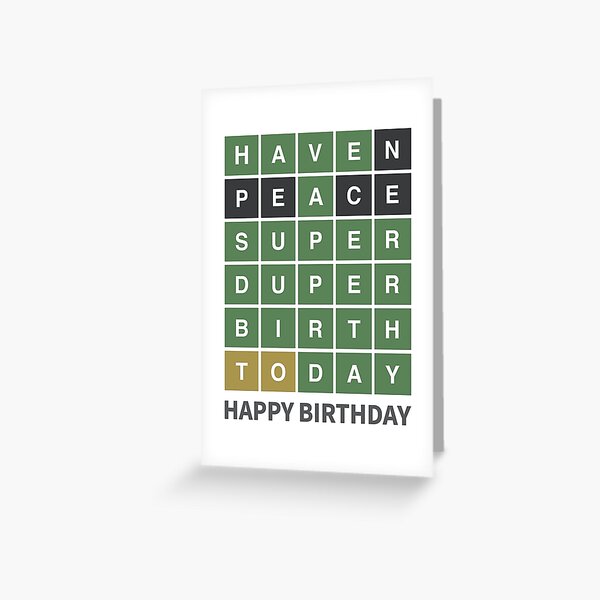 Aperçu de l'œuvre Anniversaire WORDLE. Avoir un super anniversaire Duper. créée et vendue par nookworker.