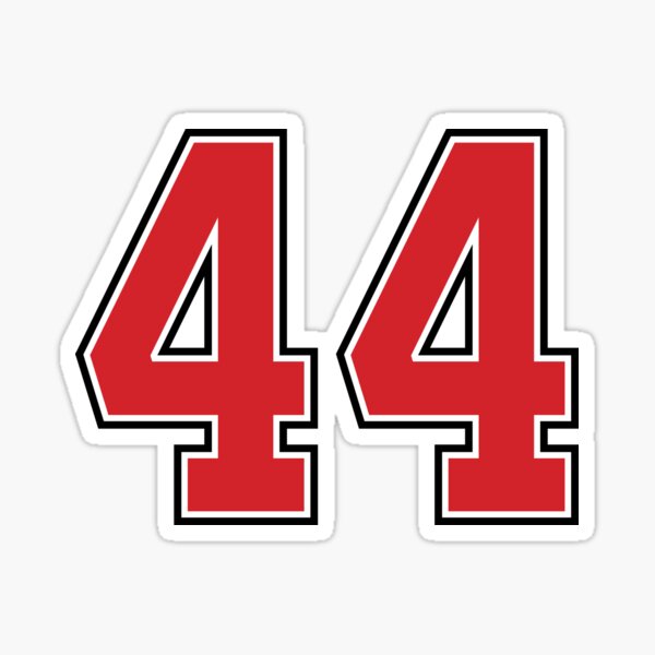 Artikelvorschau, Sportnummer 44, rot-schwarze Farbe Glückssport vierundvierzig entworfen und verkauft von ArtIsParty.