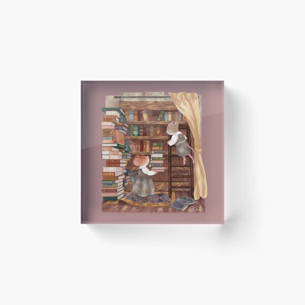 Aperçu de l'œuvre Souris Cottagecore organisant la bibliothèque Dark Academia créée et vendue par Jieul.