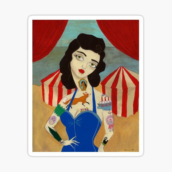 Aperçu de l'œuvre Dame tatouée créée et vendue par Amanda Laurel Atkins.