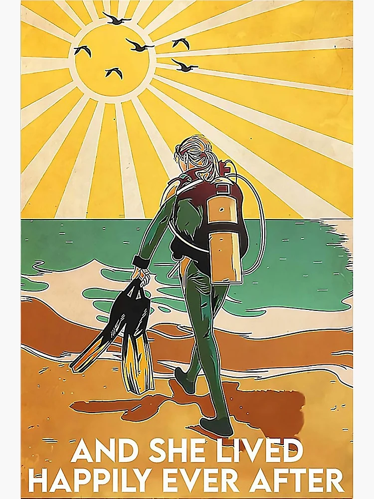 Thumbnail 3 von 3, Poster, Sie tauchte und lebte glücklich bis an ihr Lebensende designt und verkauft von TaryGambit95.