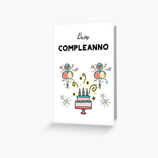 Item preview, Tarjeta de cumpleaños en italiano con texto en italiano (Buon compleanno - Biglietto d'auguri) designed and sold by Pommallina.