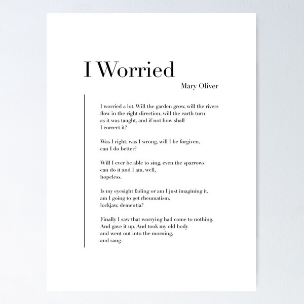 Item preview, Estoy preocupada por Mary Oliver designed and sold by wisemagpie.
