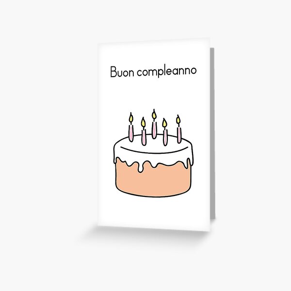 Item preview, Tarjeta de cumpleaños en italiano con texto en italiano (Buon compleanno - Biglietto d'auguri) designed and sold by Pommallina.