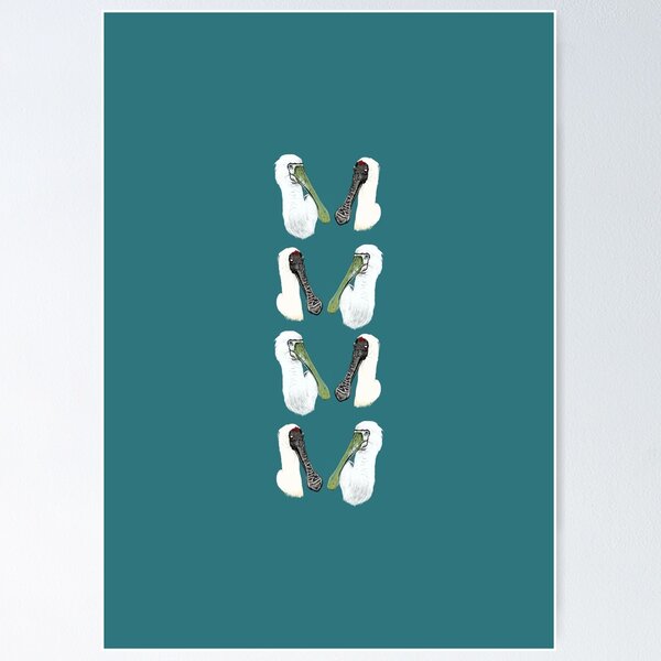 Item preview, Spoonbill on teal designed and sold by CLBArtDesign.