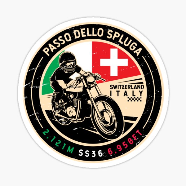 Artikelvorschau, Passo Dello Spluga | Italien | Schweiz | Motorrad entworfen und verkauft von KrisSidDesigns.