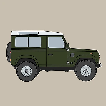 Artwork thumbnail, Defender 90 SUV - British Racing Green by littleparis