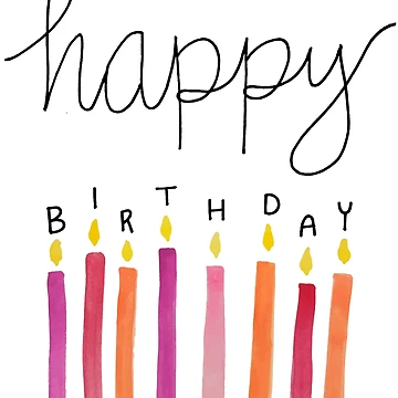Aperçu de l'œuvre joyeux anniversaire bougies roses de Spitfire July Doodles
