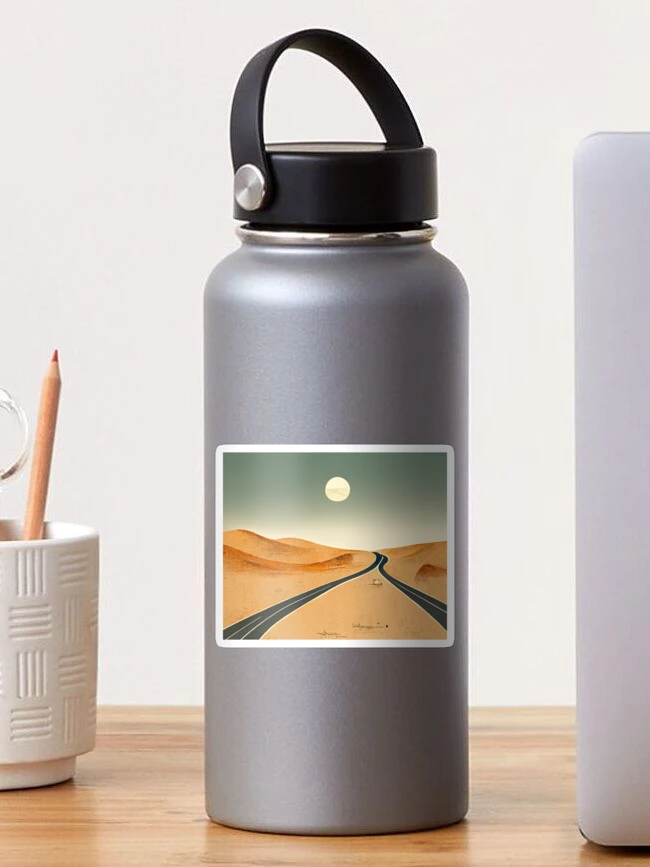 Thumbnail 1 of 3, Sticker, Minimal Desert Highway designed and sold by MoreMachine.