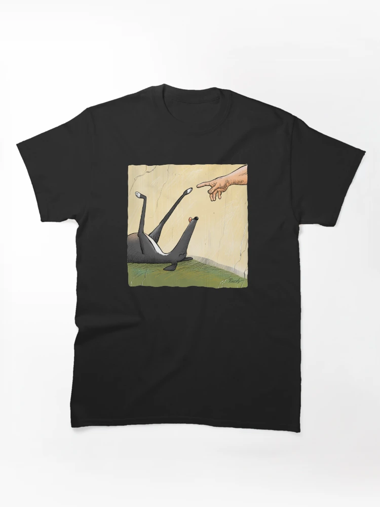 Aperçu 1 sur 7. T-shirt classique avec l'œuvre La main du chien créée et vendue par RichSkipworth.
