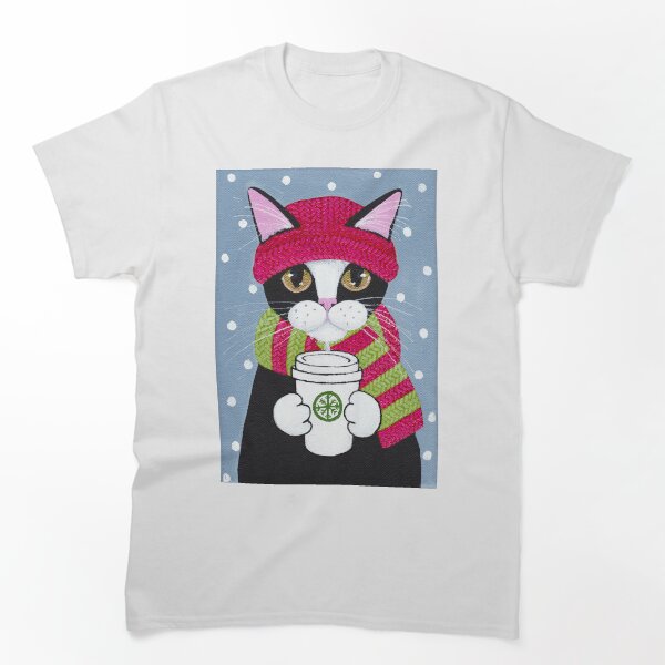 Item preview, Gato de esmoquin de café de invierno designed and sold by KilkennyCat Art.