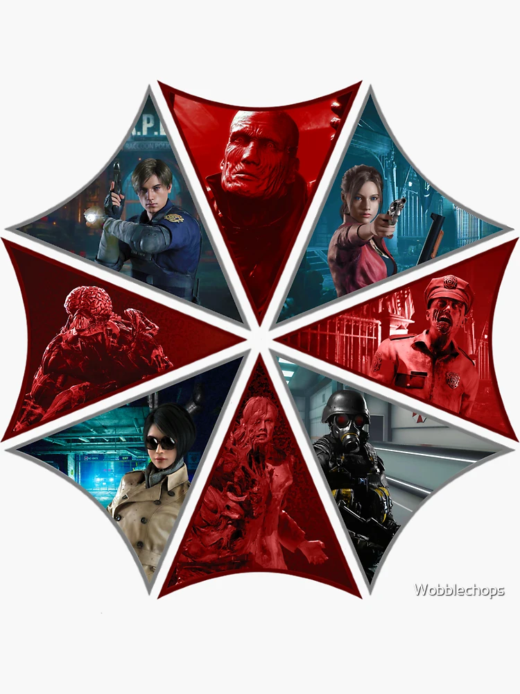 Thumbnail 3 of 3, Sticker, Resident Evil 2 Umbrella Logo designed and sold by Wobblechops.
