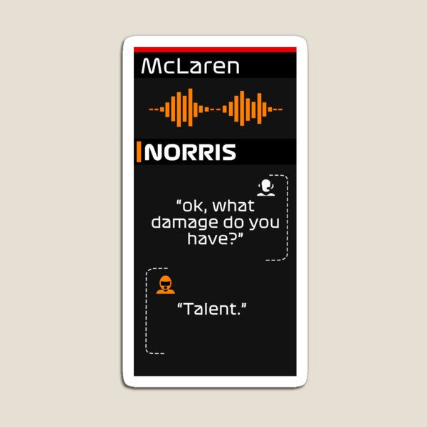 Aperçu de l'œuvre F1 - Lando Norris - Message radio (talent) créée et vendue par F1merch33.