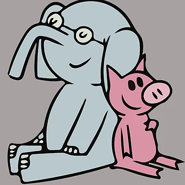 Artwork thumbnail, elephant and piggie by BloogaFruk