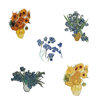 Vorschaubild zum Design Vincent Van Gogh Blumenaufkleberpaket von sunii-berry