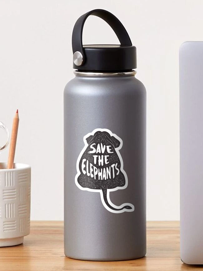 Thumbnail 1 of 3, Sticker, Save the Elephants designed and sold by FayArts.