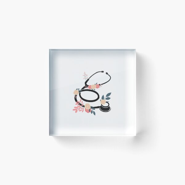 Item preview, Estetoscopio negro con flores. designed and sold by Preslava Genova.