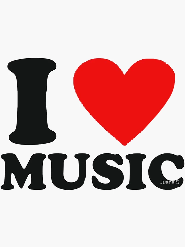 Imagen 3 de 3, Pegatina con la obra i love music, diseñada y vendida por Juana S.