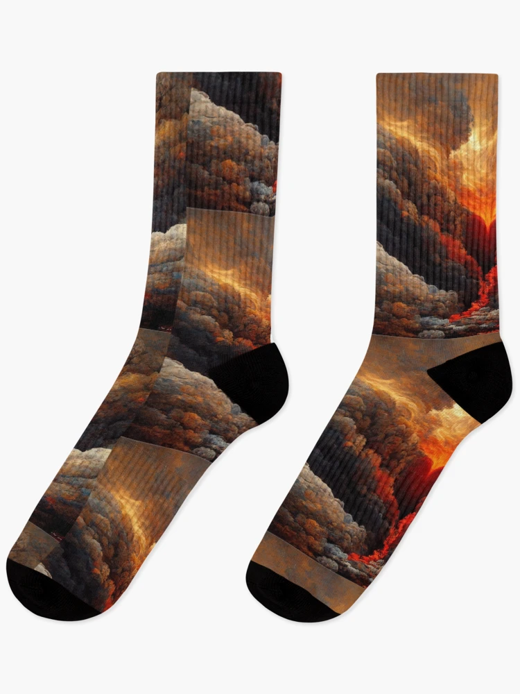 Thumbnail 1 of 5, Socks, Cool sky on fire vector art designed and sold by DopeDesign111.