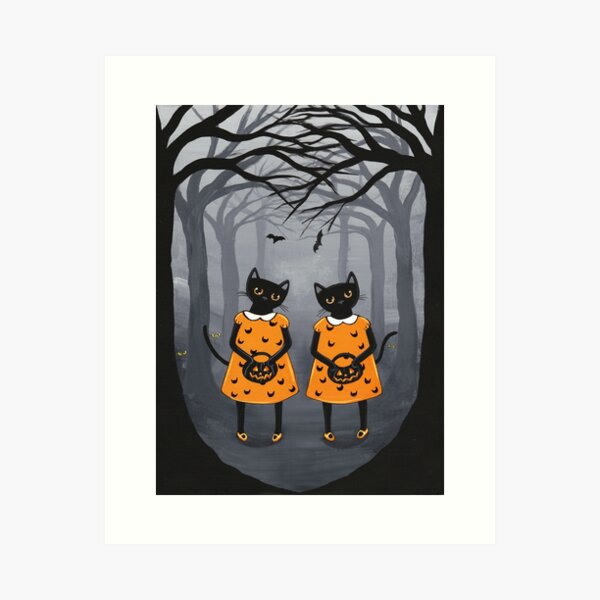 Item preview, Los gemelos de halloween designed and sold by KilkennyCat Art.