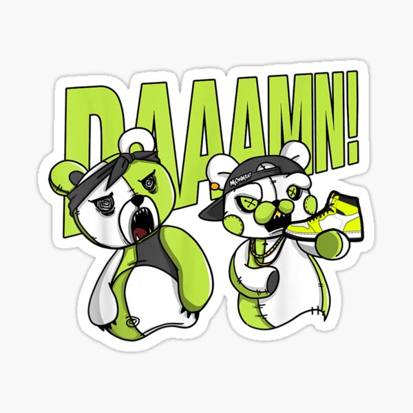 Artikelvorschau, Bear Damm Retro High OG Visionaire Volt 1s Matching T-Shirt entworfen und verkauft von Blank-Branson.