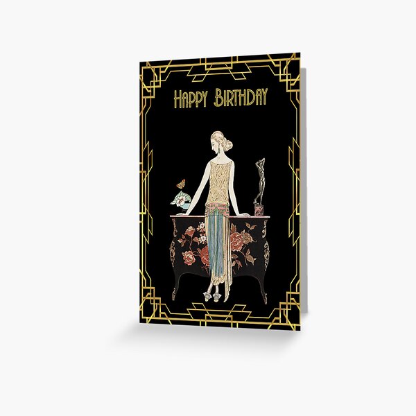 Item preview, Feliz cumpleaños: Estilo Art Deco Vintage designed and sold by Momona-design.