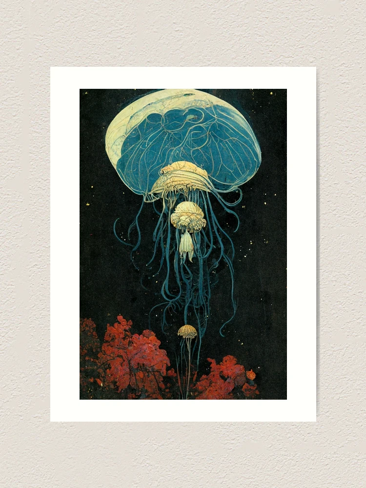 Thumbnail 1 of 3, Art Print, Jellyfish One designed and sold by sebastianbaumer.