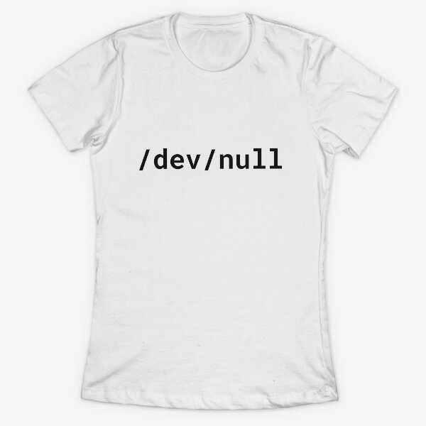 Aperçu de l'œuvre / dev / null Funny Black Text Design pour Linux / Unix Geeks / Nerds créée et vendue par geeksta.