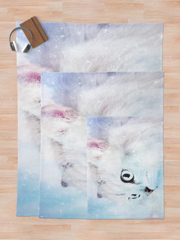 Thumbnail 5 of 6, Throw Blanket, Fluffy starry cat designed and sold by augustinet.