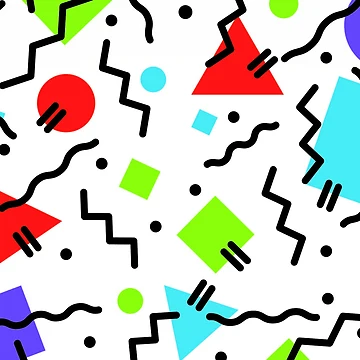 Artwork thumbnail, Memphis Style Geometric by TotallyRetroArt