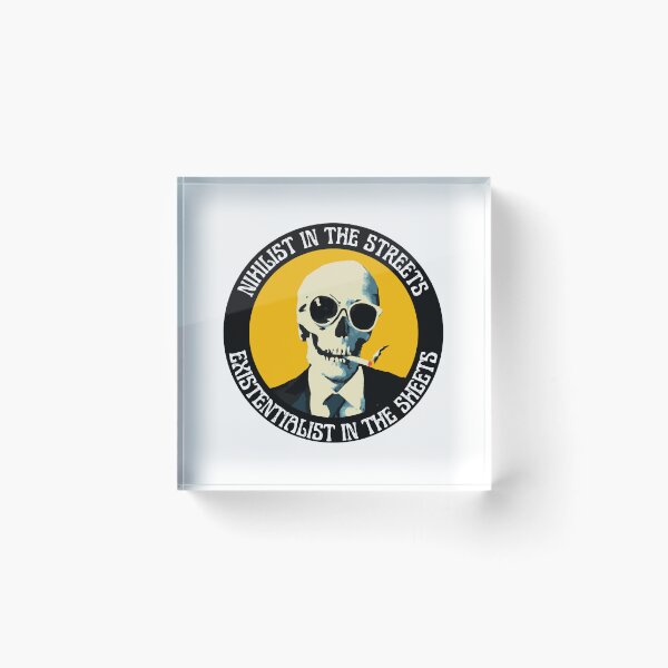 Artikelvorschau, Nihilist auf der Straße, Existenzialist im Bettlaken, Pop-Art-Totenkopf entworfen und verkauft von PVSKI.