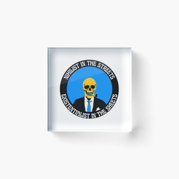 Artikelvorschau, Nihilist In The Streets, Existentialist In The Sheets Pop Art Skull entworfen und verkauft von PVSKI.