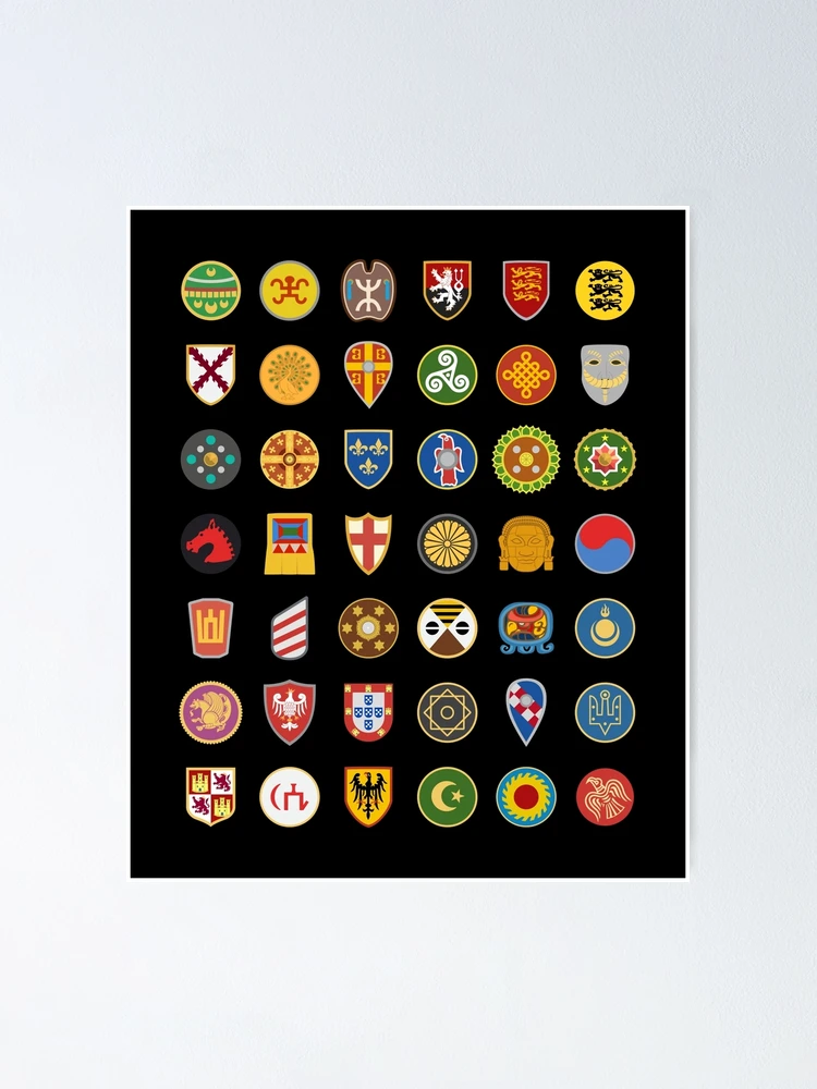 Thumbnail 1 of 3, Poster, Civilizations emblems designed and sold by Koyaanisqatsian.