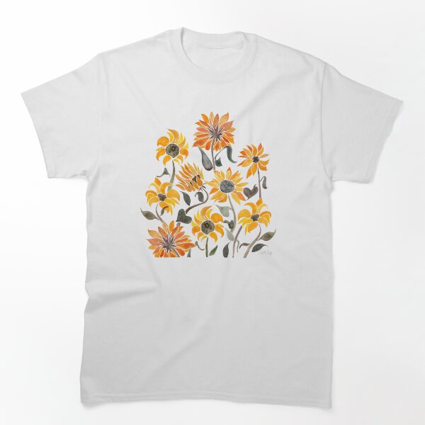 Artikelvorschau, Sonnenblumen-Aquarell – Gelbe und schwarze Palette entworfen und verkauft von Cat Coquillette.