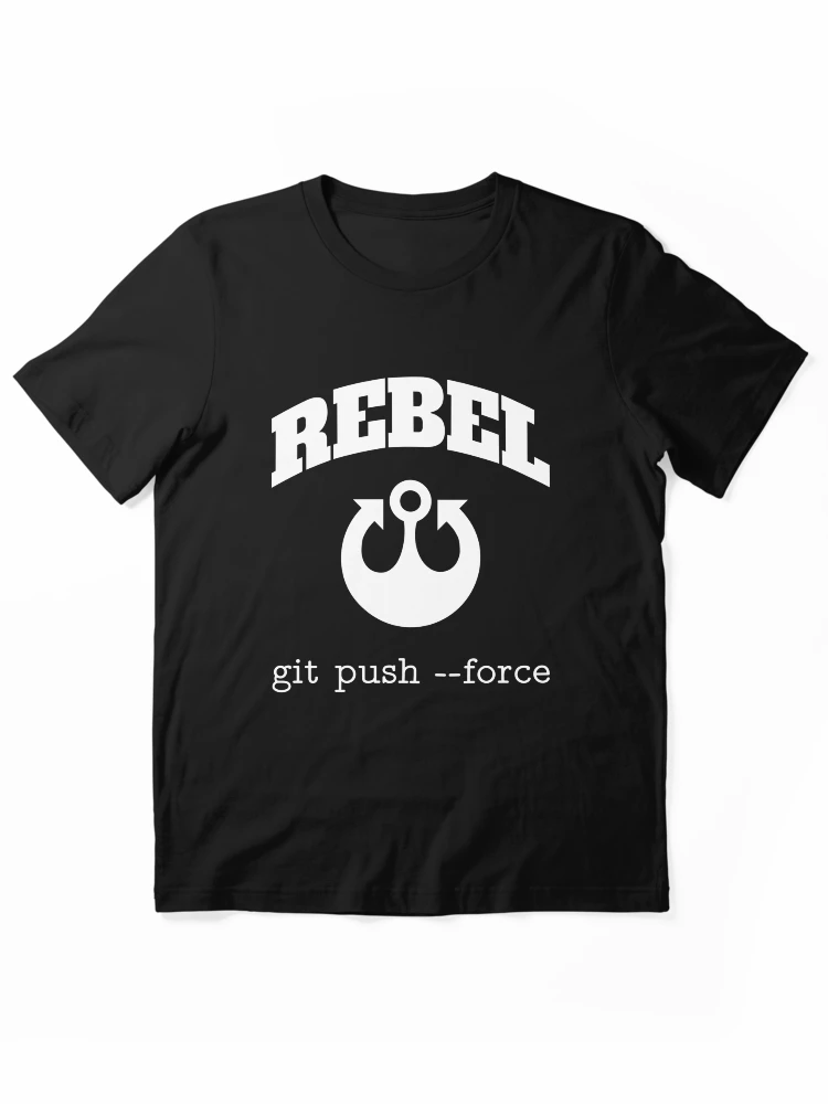 Thumbnail 1 of 7, Essential T-Shirt, Code Rebel - git push --force - Software Developer Design - White designed and sold by geeksta.