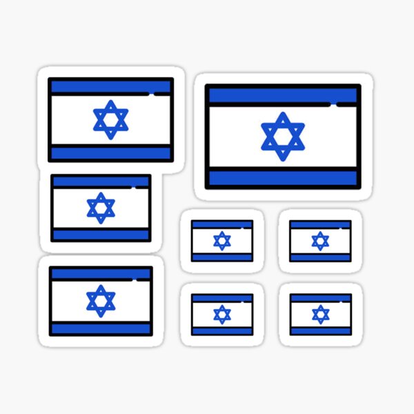 Artikelvorschau, Israel Flags - 8 Aufkleber in einem entworfen und verkauft von broadwaybound.