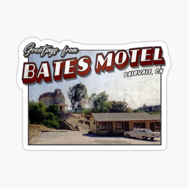 Item preview, Postal vintage/retro con diseño desgastado inspirado en Psicosis "Saludos desde Bates Motel" designed and sold by Mercy Apparel.