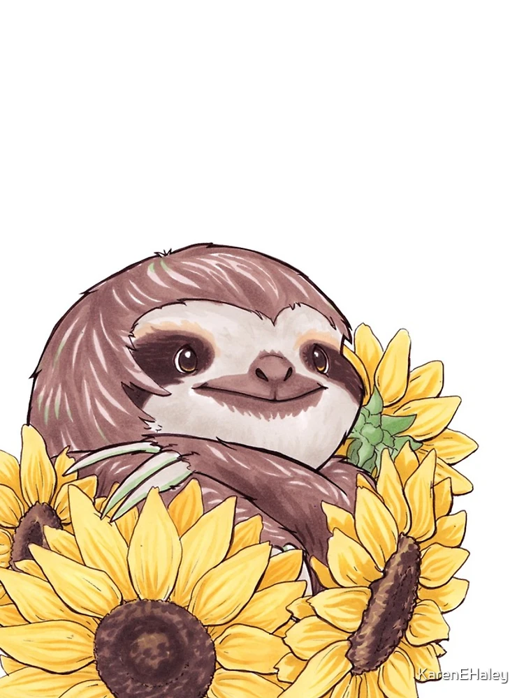 Thumbnail 4 of 4, iPhone Case, Sunflower Sloth designed and sold by KarenEHaley.