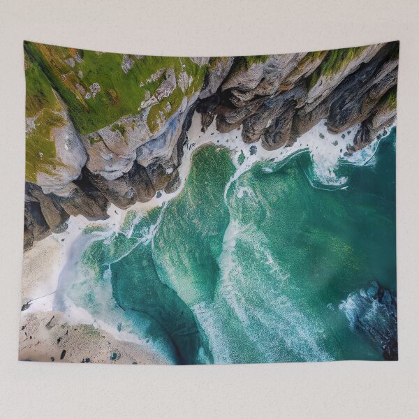 Aperçu de l'œuvre vue aérienne des vagues de l'océan et de la photographie de plage. paysage naturel 11 créée et vendue par ShopThousand.